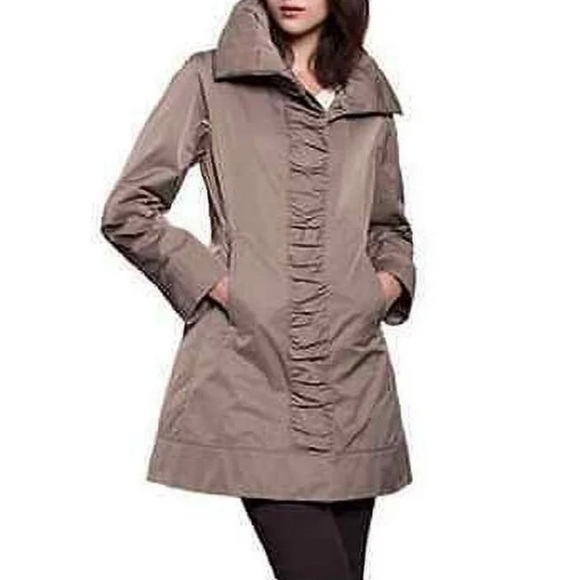Rainforest Women's Ruched Taupe Rain Jacket M - Picture 1 of 5